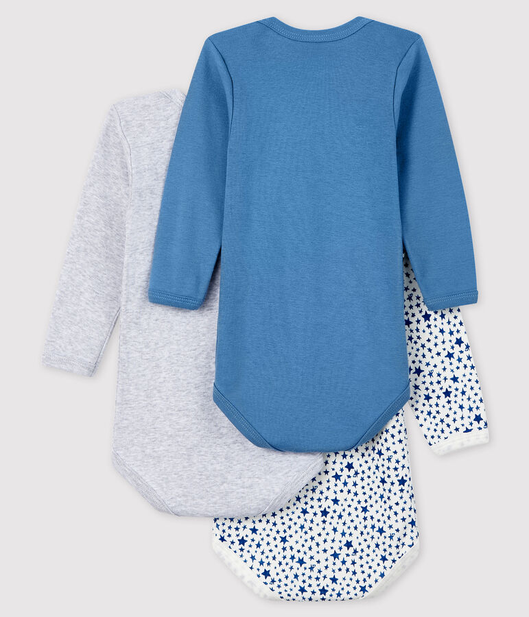 Lot de 3 bodies manches longues b&eacute;b&eacute; gar&ccedil;on multicouleur