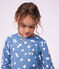 Kinderpyjama van fleece met hartjesprint blauw/wit