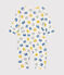 Katoenen babypyjama zonder voetjes wit MARSHMALLOW/wit MULTICO