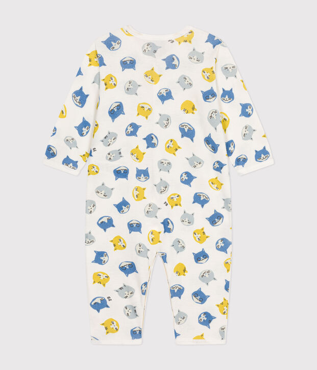 Katoenen babypyjama zonder voetjes wit/multicouleur