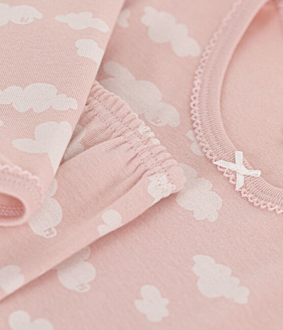 Pyjama imprimé motif nuage en coton enfant SALINE/ MARSHMALLOW
