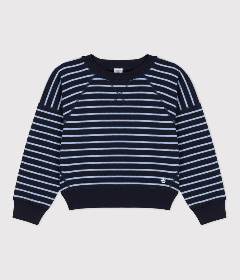 Sweatshirt van katoen voor jongens/meisjes blauw/blauw