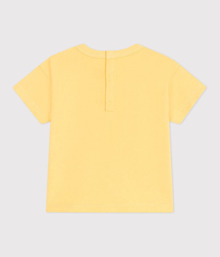 T-shirt b&eacute;b&eacute; en coton &agrave; manches courtes uni jaune