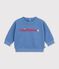 Effen katoenen babysweatshirt met borduursel blauw
