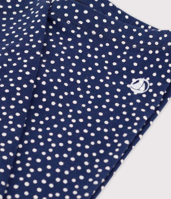 Legging en jersey élasthanne enfant fille bleu MEDIEVAL/blanc MARSHMALLOW
