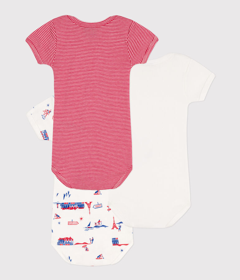 Set van 3 body's met korte mouwen en Parijsprint in katoen variante 1