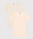Lot de 2 tee-shirts à manches courtes fleur en coton enfant