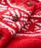 Cardigan 100% laine bébé rouge TERKUIT/blanc MARSHMALLOW