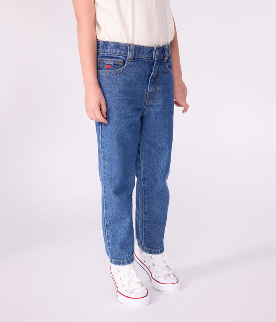 Kinderbroek van denim blauw DENIM MOYEN