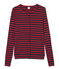 Gestreepte damescardigan blauw SMOKING/rood PEPS