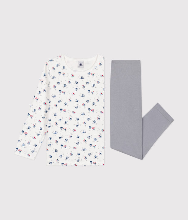 Kinderpyjama van velours grijs/multicouleur