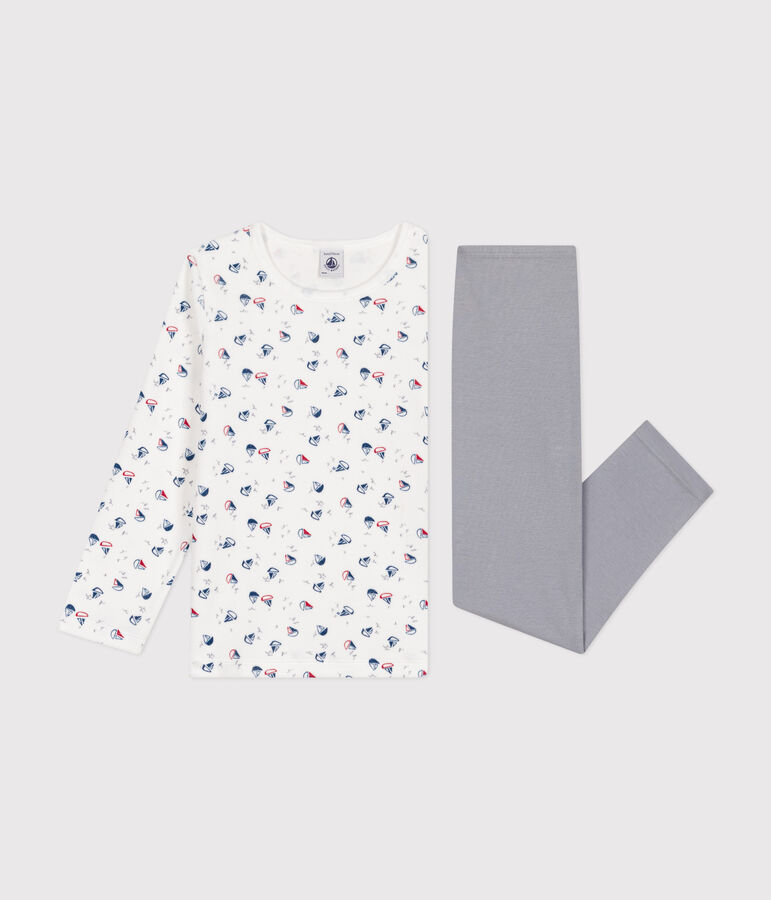 Pyjama en velours enfant gris/multicouleur