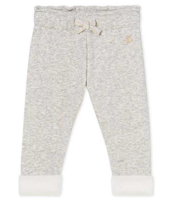 Pantalon bébé fille en maille velours gris BELUGA CHINE CN