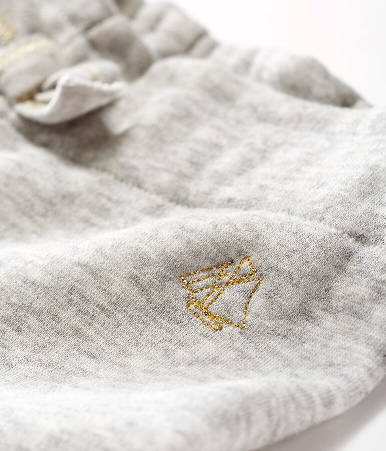 Broek van fluweel-mesh babymeisje grijs