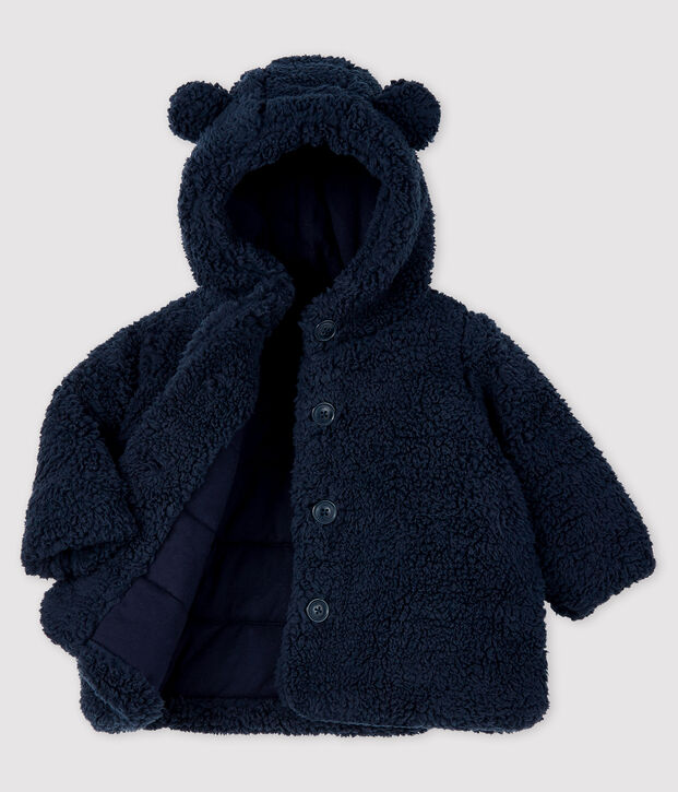 Sherpa mantel babymeisje blauw