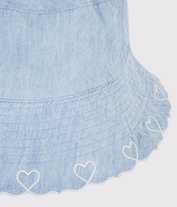 Zonnehoedje voor kinderen van chambray blauw