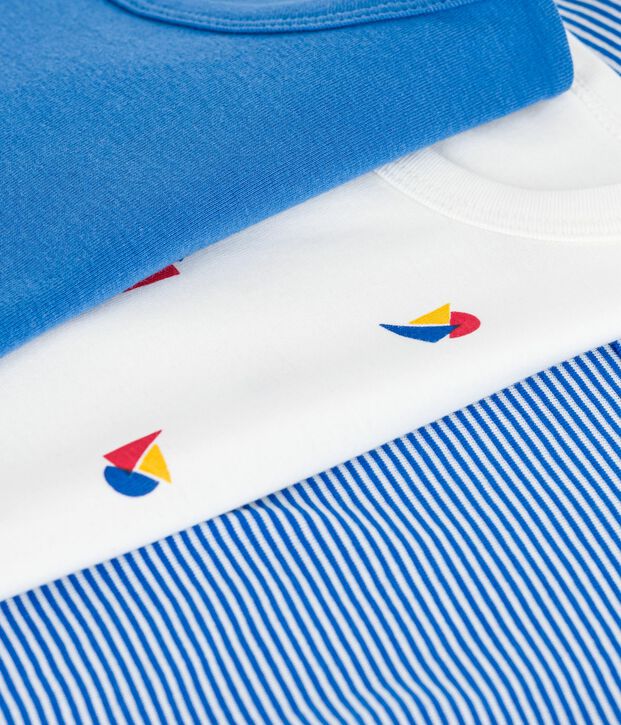 Lot de tee-shirts enfant en coton manches courtes imprim&eacute; multicouleur