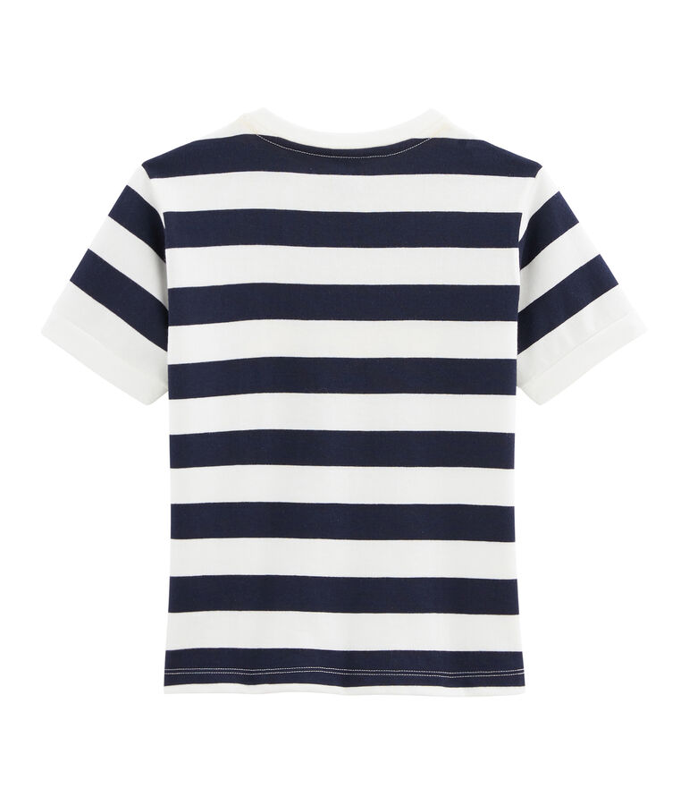 Tee-shirt enfant garcon bleu/blanc