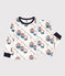 Pyjama télécabine en molleton enfant blanc MARSHMALLOW/blanc MULTICO