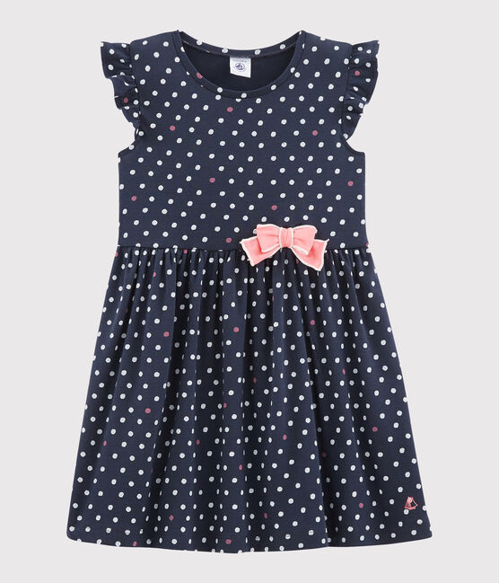 Robe enfant fille bleu SMOKING/blanc MULTICO