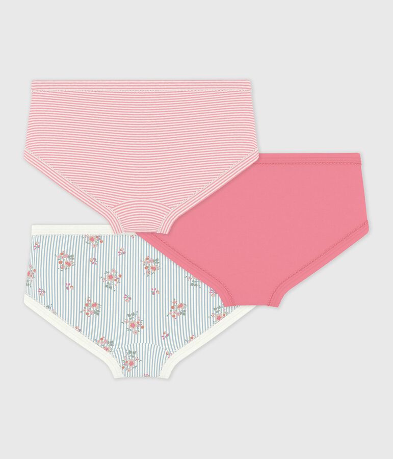 Setje van katoenen kinderonderbroekjes met hoge taille en bloemenprint multicouleur