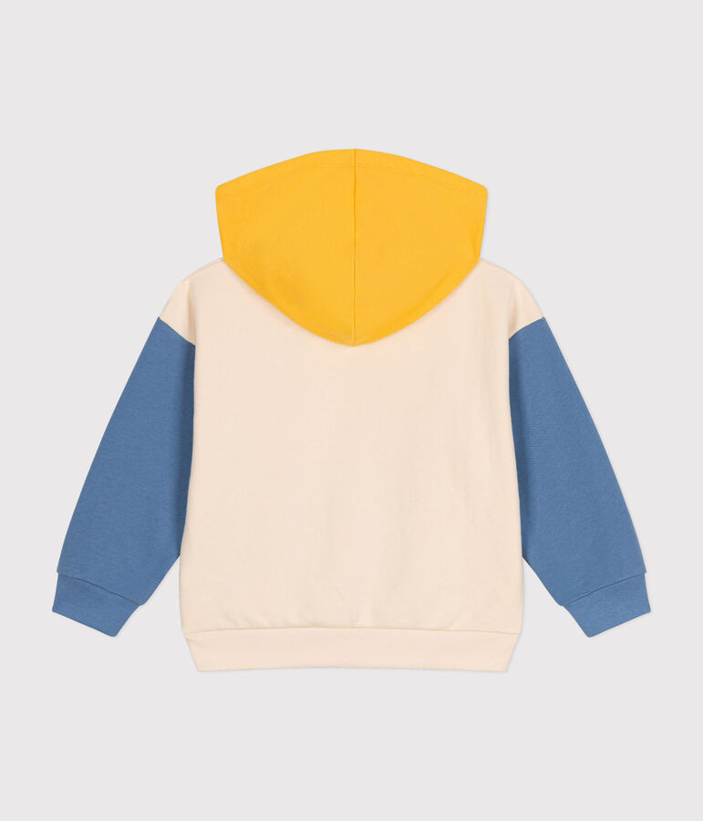 Sweatshirt &agrave; capuche en molleton enfant gar&ccedil;on &eacute;cru/multicouleur