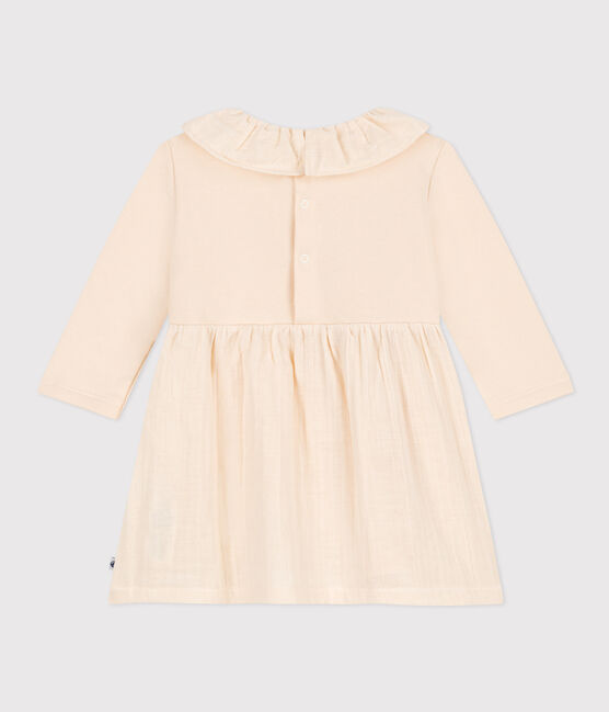 Robe manches longues bimatière bébé écru AVALANCHE