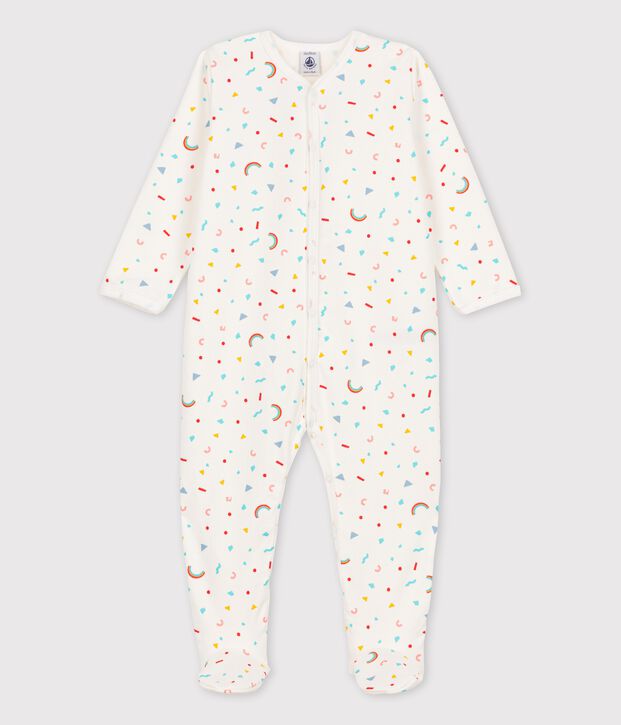 Dors bien b&eacute;b&eacute; en molleton blanc/multicouleur