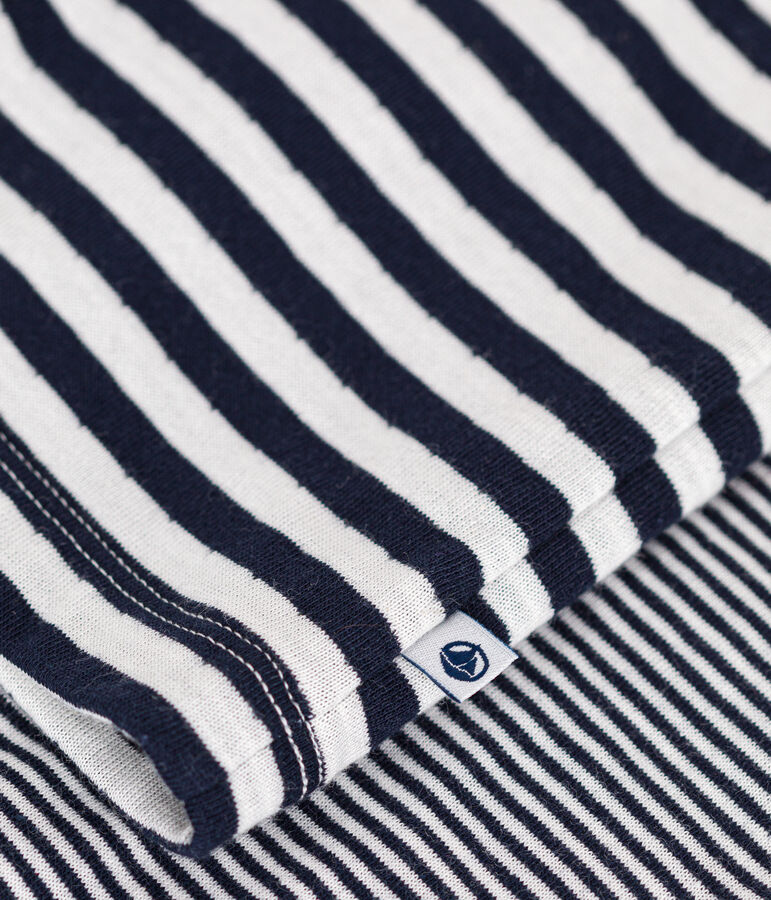 Gestreepte katoenen pyjama voor kinderen blauw SMOKING/wit MARSHMALLOW