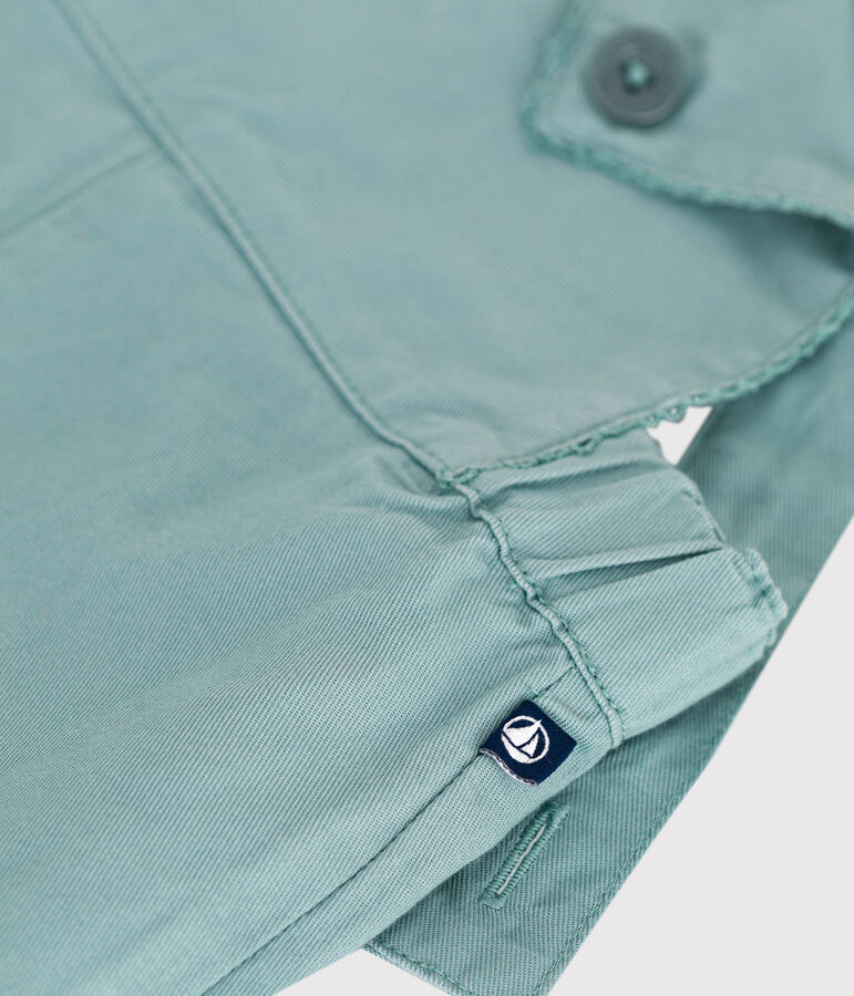 Salopette b&eacute;b&eacute; en coton jambes courtes, unie vert