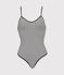 Maillot de bain 1 pièce femme bleu ABYSSE/blanc LAIT