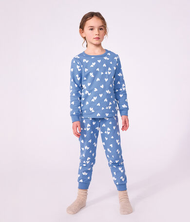 Kinderpyjama van fleece met hartjesprint