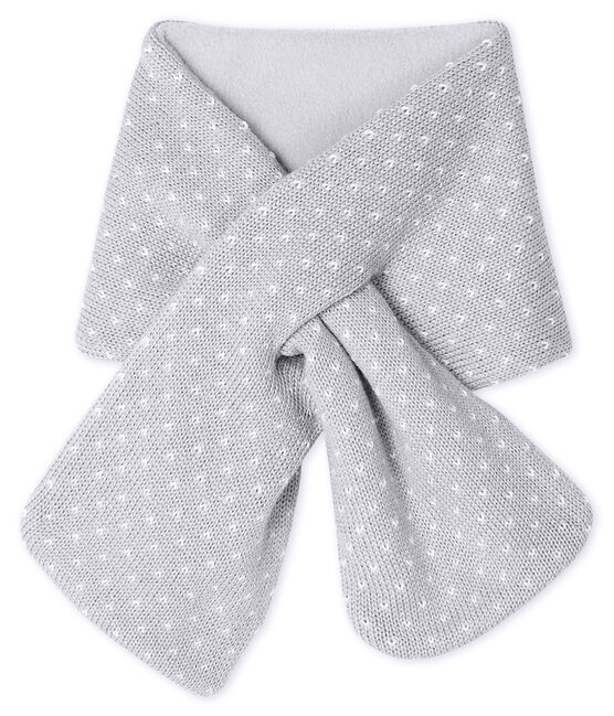 Babysjaal met fleece voering grijs SUBWAY/wit MARSHMALLOW