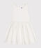 Robe sans manche en coton façonné enfant fille blanc MARSHMALLOW