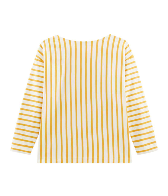 Marinière femme graphique beige COQUILLE/jaune BOUDOR