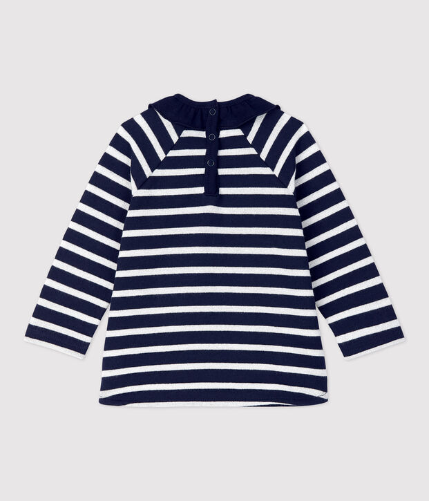 Katoenen blouse baby. blauw/MARSHMALLOW ARGENT BRILLANT