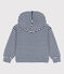 Sweatshirt rayé à capuche enfant garçon bleu MEDIEVAL/blanc MARSHMALLOW