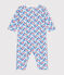 Katoenen babypyjama zonder voetjes met bloemenprint wit MARSHMALLOW/wit MULTICO