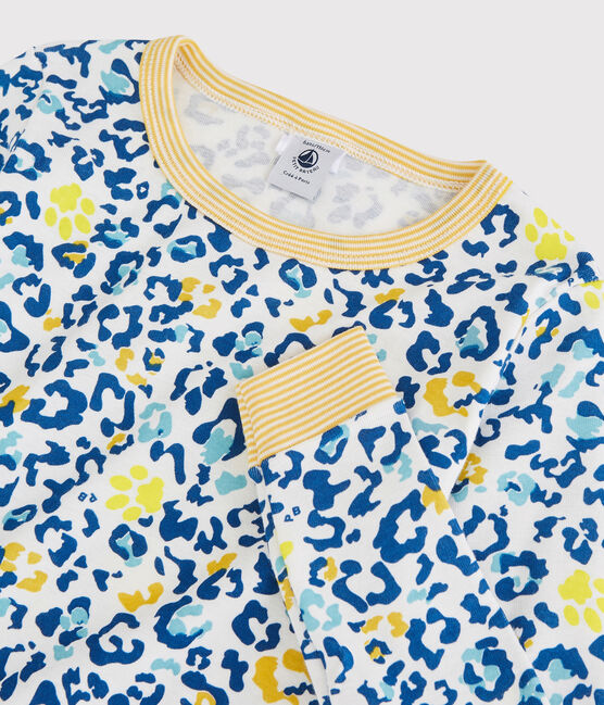 Pyjama snugfit imprimé panthère petit garçon-petite fille blanc MARSHMALLOW/blanc MULTICO