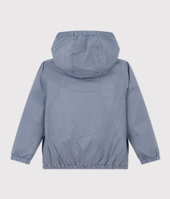 Warme windbreker van gerecycleerd polyester voor jongens/meisjes blauw SMOKING/wit MARSHMALLOW