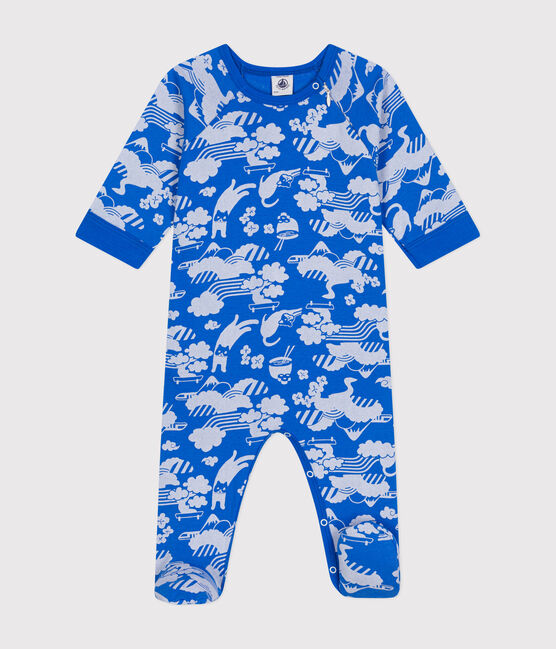 Katoenen pyjama met rits voor baby's FUJI/ MARSHMALLOW