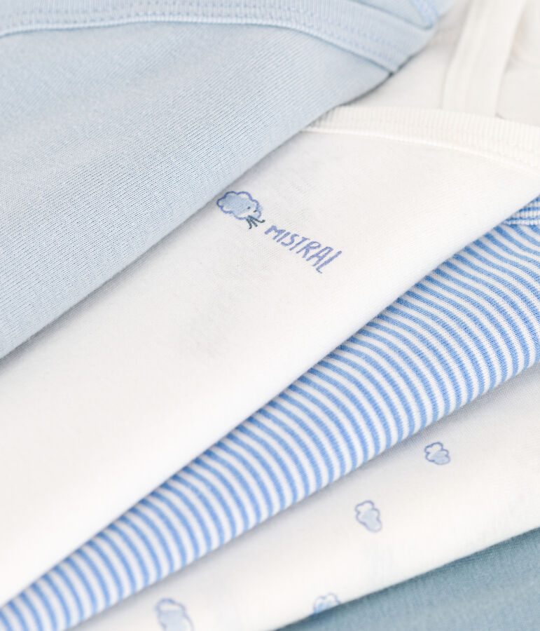 Lot de 5 bodies crois&eacute;s manches longues imprim&eacute;s en coton multicouleur