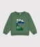 Sweatshirt in fleece voor jongens groen PALMERAIE