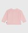 Effen babyvestje in tricot van wol en katoen roze JOLI