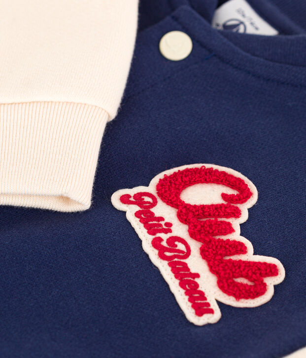 Teddy van molton voor baby's blauw/ecru