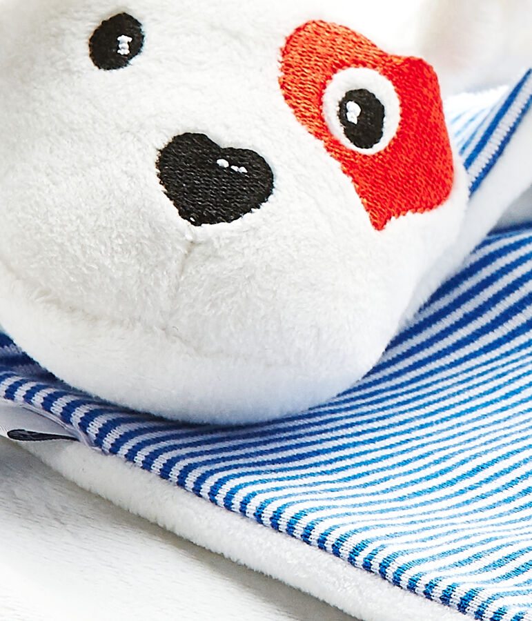 Doudou plat chien blanc ECUME/blanc MULTICO