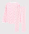 Pyjama fleur rose petite fille en côte blanc MARSHMALLOW/rose GRETEL