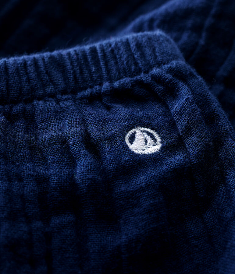 Babybroek van biologisch katoengaas blauw SMOKING