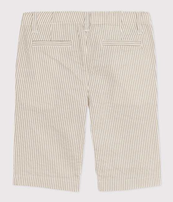 Jongensbermuda in seersucker MARECAGE/ MARSHMALLOW