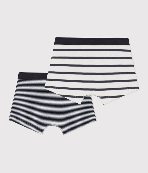 Lot de 2 boxers ray&eacute;s petit gar&ccedil;on multicouleur